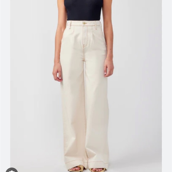 NWT triarchy denim Ms. Hayworth high rise pleated pant 26 curr seas $245 shopbop - Picture 6 of 10